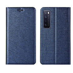 Funda de Cuero Cartera con Soporte Carcasa para Huawei Nova 7 5G Azul