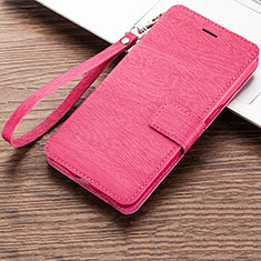 Funda de Cuero Cartera con Soporte Carcasa para Huawei Y6s Rosa Roja