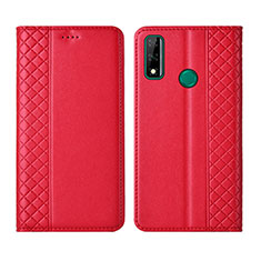 Funda de Cuero Cartera con Soporte Carcasa para Huawei Y8s Rojo