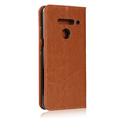 Funda de Cuero Cartera con Soporte Carcasa para LG V50 ThinQ 5G Naranja