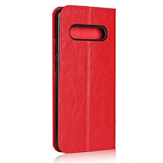 Funda de Cuero Cartera con Soporte Carcasa para LG V60 ThinQ 5G Rojo