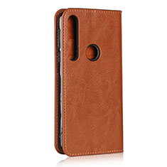 Funda de Cuero Cartera con Soporte Carcasa para Motorola Moto G8 Play Naranja