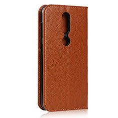 Funda de Cuero Cartera con Soporte Carcasa para Nokia 4.2 Marron Claro