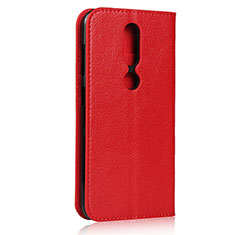 Funda de Cuero Cartera con Soporte Carcasa para Nokia 4.2 Rojo