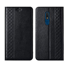 Funda de Cuero Cartera con Soporte Carcasa para Nokia C3 Negro