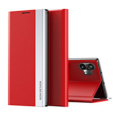 Funda de Cuero Cartera con Soporte Carcasa para Nothing Phone 1 Rojo