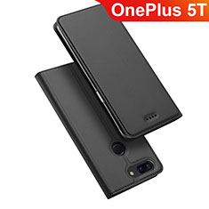 Funda de Cuero Cartera con Soporte Carcasa para OnePlus 5T A5010 Negro