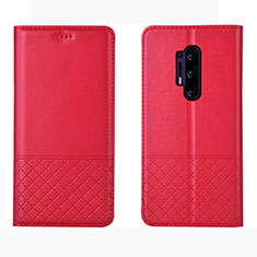 Funda de Cuero Cartera con Soporte Carcasa para OnePlus 8 Pro Rojo