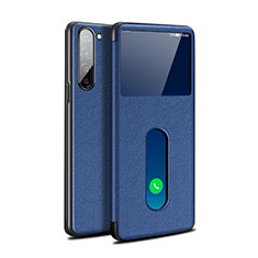 Funda de Cuero Cartera con Soporte Carcasa para Oppo F15 Azul