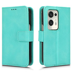 Funda de Cuero Cartera con Soporte Carcasa para Oppo Find N2 5G Cian