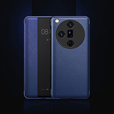 Funda de Cuero Cartera con Soporte Carcasa para Oppo Find X7 5G Azul