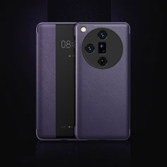 Funda de Cuero Cartera con Soporte Carcasa para Oppo Find X7 Ultra 5G Morado