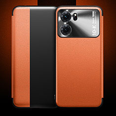 Funda de Cuero Cartera con Soporte Carcasa para Oppo K10 5G Naranja