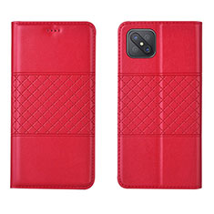 Funda de Cuero Cartera con Soporte Carcasa para Oppo Reno4 Z 5G Rojo