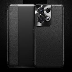 Funda de Cuero Cartera con Soporte Carcasa para Oppo Reno9 Pro 5G Negro