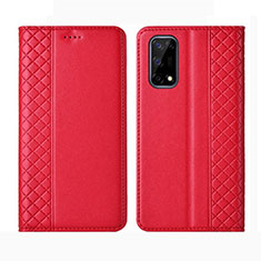 Funda de Cuero Cartera con Soporte Carcasa para Realme Narzo 30 Pro 5G Rojo