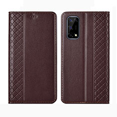 Funda de Cuero Cartera con Soporte Carcasa para Realme Q2 5G Marron