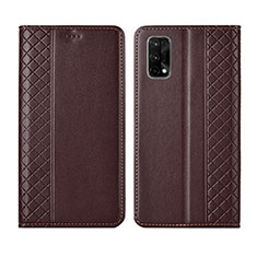 Funda de Cuero Cartera con Soporte Carcasa para Realme X7 5G Marron