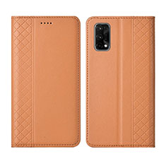 Funda de Cuero Cartera con Soporte Carcasa para Realme X7 Pro 5G Naranja