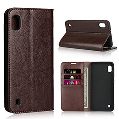 Funda de Cuero Cartera con Soporte Carcasa para Samsung Galaxy A10 Marron