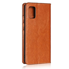 Funda de Cuero Cartera con Soporte Carcasa para Samsung Galaxy A51 4G Marron Claro