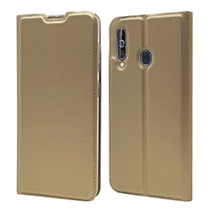 Funda de Cuero Cartera con Soporte Carcasa para Samsung Galaxy A60 Oro