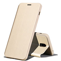 Funda de Cuero Cartera con Soporte Carcasa para Samsung Galaxy C8 C710F Oro