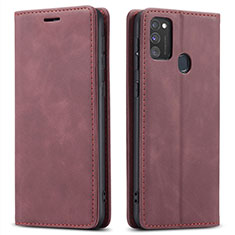 Funda de Cuero Cartera con Soporte Carcasa para Samsung Galaxy M30s Rojo Rosa