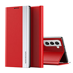 Funda de Cuero Cartera con Soporte Carcasa para Samsung Galaxy S21 FE 5G Rojo