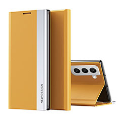 Funda de Cuero Cartera con Soporte Carcasa para Samsung Galaxy S22 5G Amarillo