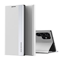 Funda de Cuero Cartera con Soporte Carcasa para Samsung Galaxy S24 Ultra 5G Blanco