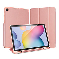 Funda de Cuero Cartera con Soporte Carcasa para Samsung Galaxy Tab S6 Lite 10.4 SM-P610 Oro Rosa