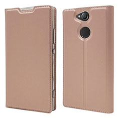 Funda de Cuero Cartera con Soporte Carcasa para Sony Xperia XA2 Plus Oro Rosa