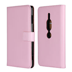 Funda de Cuero Cartera con Soporte Carcasa para Sony Xperia XZ2 Premium Rosa