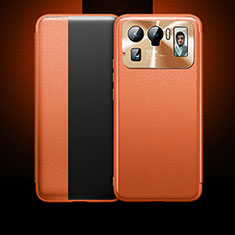 Funda de Cuero Cartera con Soporte Carcasa para Xiaomi Mi 11 Ultra 5G Naranja