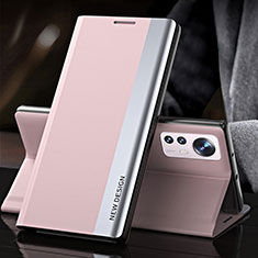 Funda de Cuero Cartera con Soporte Carcasa para Xiaomi Mi 12 Pro 5G Rosa