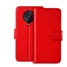 Funda de Cuero Cartera con Soporte Carcasa para Xiaomi Poco F2 Pro Rojo