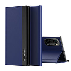 Funda de Cuero Cartera con Soporte Carcasa Q01H para Xiaomi Mi 11X 5G Azul