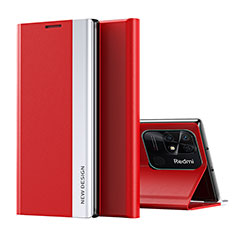 Funda de Cuero Cartera con Soporte Carcasa Q01H para Xiaomi Redmi 10C 4G Rojo