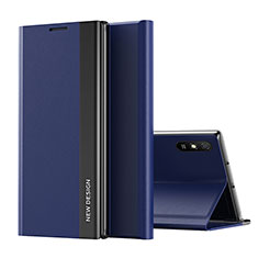 Funda de Cuero Cartera con Soporte Carcasa Q01H para Xiaomi Redmi 9AT Azul