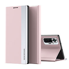 Funda de Cuero Cartera con Soporte Carcasa Q01H para Xiaomi Redmi Note 10 Pro 4G Oro Rosa