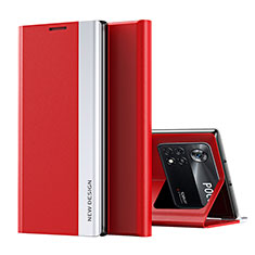 Funda de Cuero Cartera con Soporte Carcasa Q01H para Xiaomi Redmi Note 11E Pro 5G Rojo