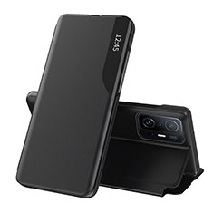 Funda de Cuero Cartera con Soporte Carcasa Q02H para Xiaomi Mi 11T 5G Negro