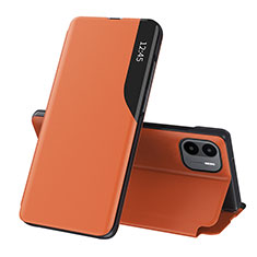 Funda de Cuero Cartera con Soporte Carcasa Q02H para Xiaomi Poco C51 Naranja