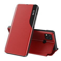 Funda de Cuero Cartera con Soporte Carcasa Q02H para Xiaomi Redmi 10A 4G Rojo