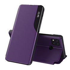 Funda de Cuero Cartera con Soporte Carcasa Q02H para Xiaomi Redmi 9 Activ Morado