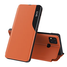 Funda de Cuero Cartera con Soporte Carcasa Q02H para Xiaomi Redmi 9C Naranja