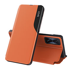 Funda de Cuero Cartera con Soporte Carcasa Q02H para Xiaomi Redmi K50 Gaming AMG F1 5G Naranja