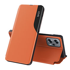 Funda de Cuero Cartera con Soporte Carcasa Q02H para Xiaomi Redmi K50i 5G Naranja