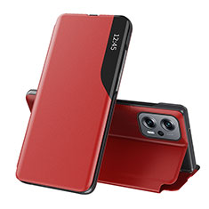 Funda de Cuero Cartera con Soporte Carcasa Q02H para Xiaomi Redmi Note 11T Pro+ Plus 5G Rojo